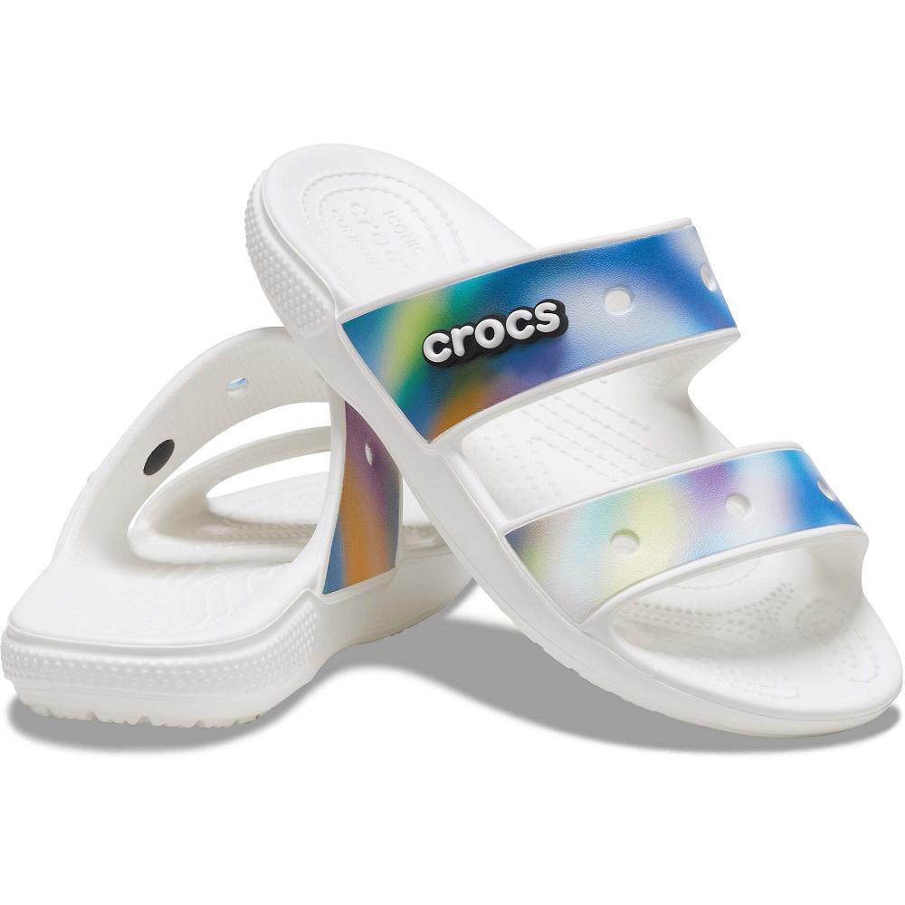 White / Multi Men's Crocs Classic Solarized Sandals | NZ 1235DFMN